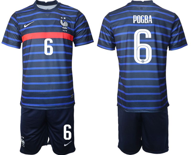 Men 2020-2021 European Cup France home blue #6 Soccer Jersey->france jersey->Soccer Country Jersey